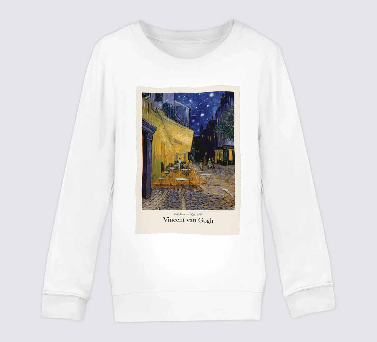 Van Gogh - Café Terrace at Night Print kids sweatshirt by Sylviepaint