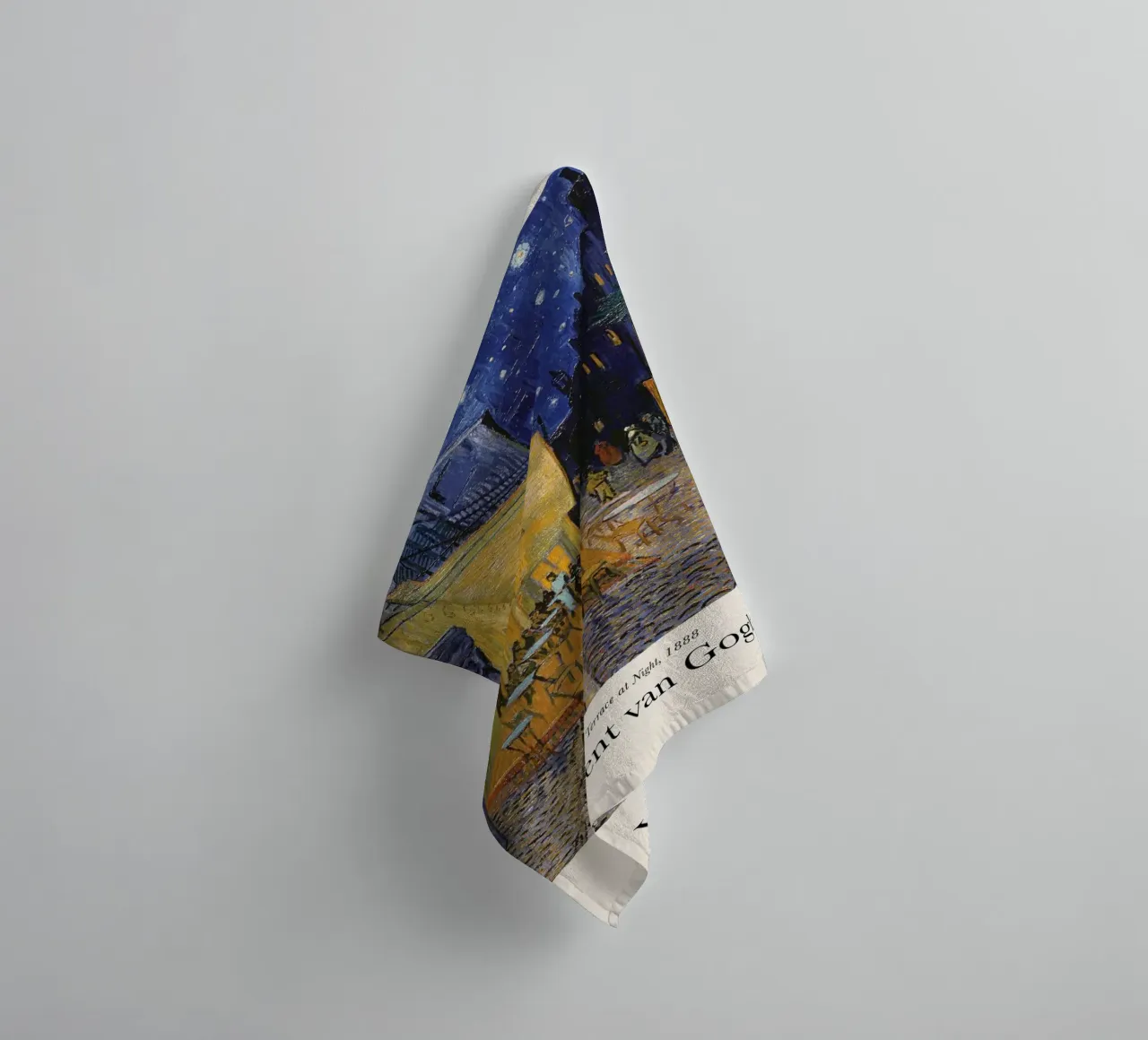 Van Gogh - Café Terrace at Night Print towel by Sylviepaint
