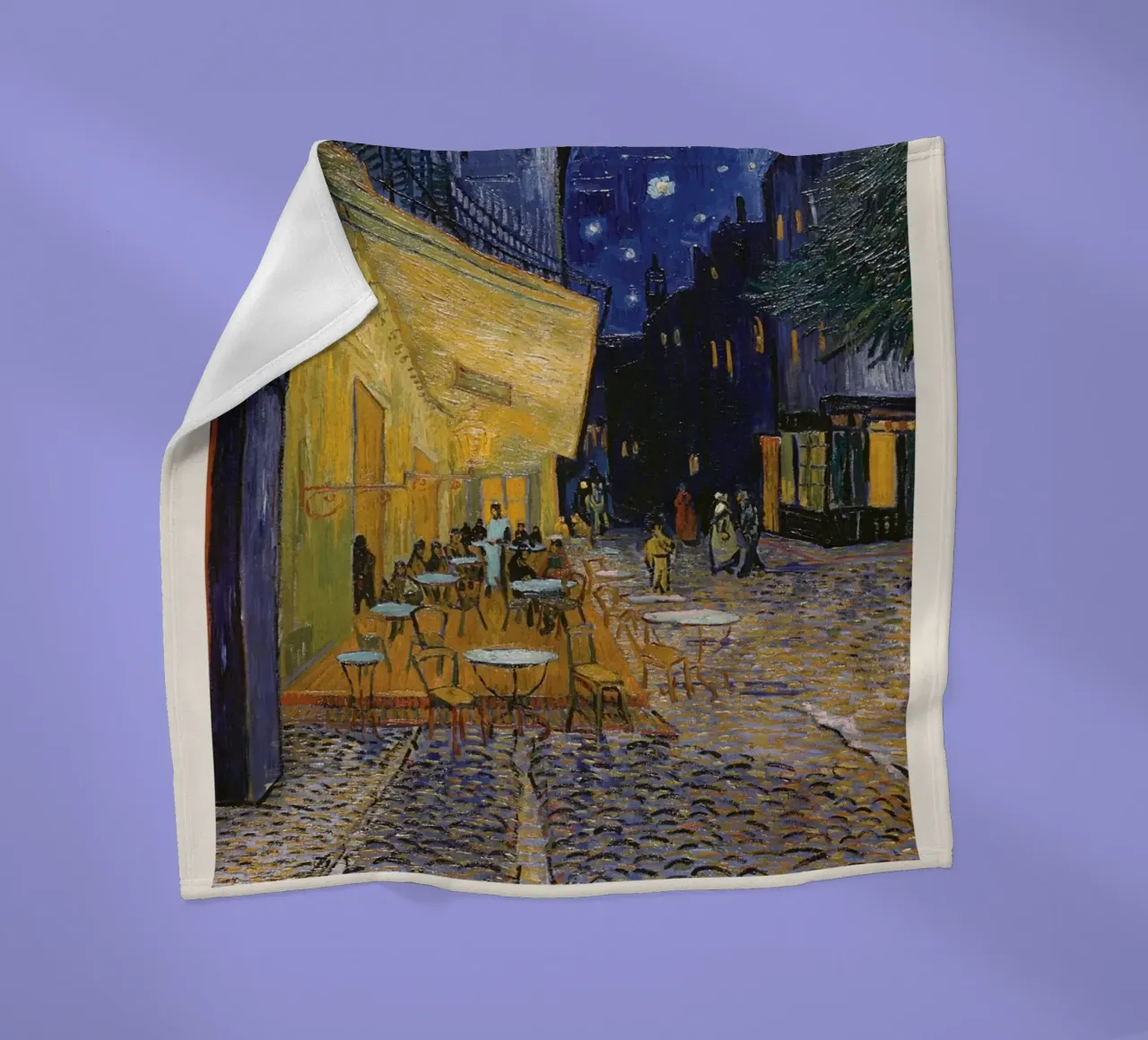 Van Gogh - Caféterras bij nacht Print fleecedeken van Sylviepaint