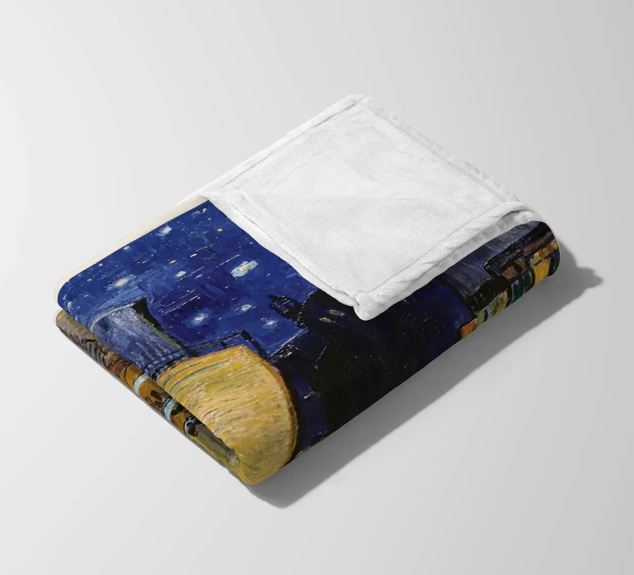 Van Gogh - Caféterras bij nacht Print fleecedeken van Sylviepaint