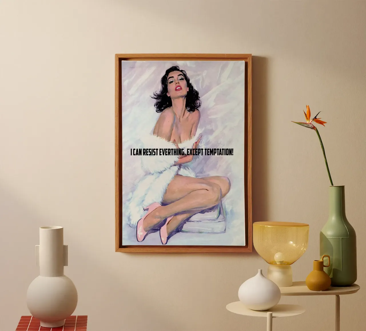 I Can Resist Everything tela con Cornice a cassetta da Gallery Print and Art Limited