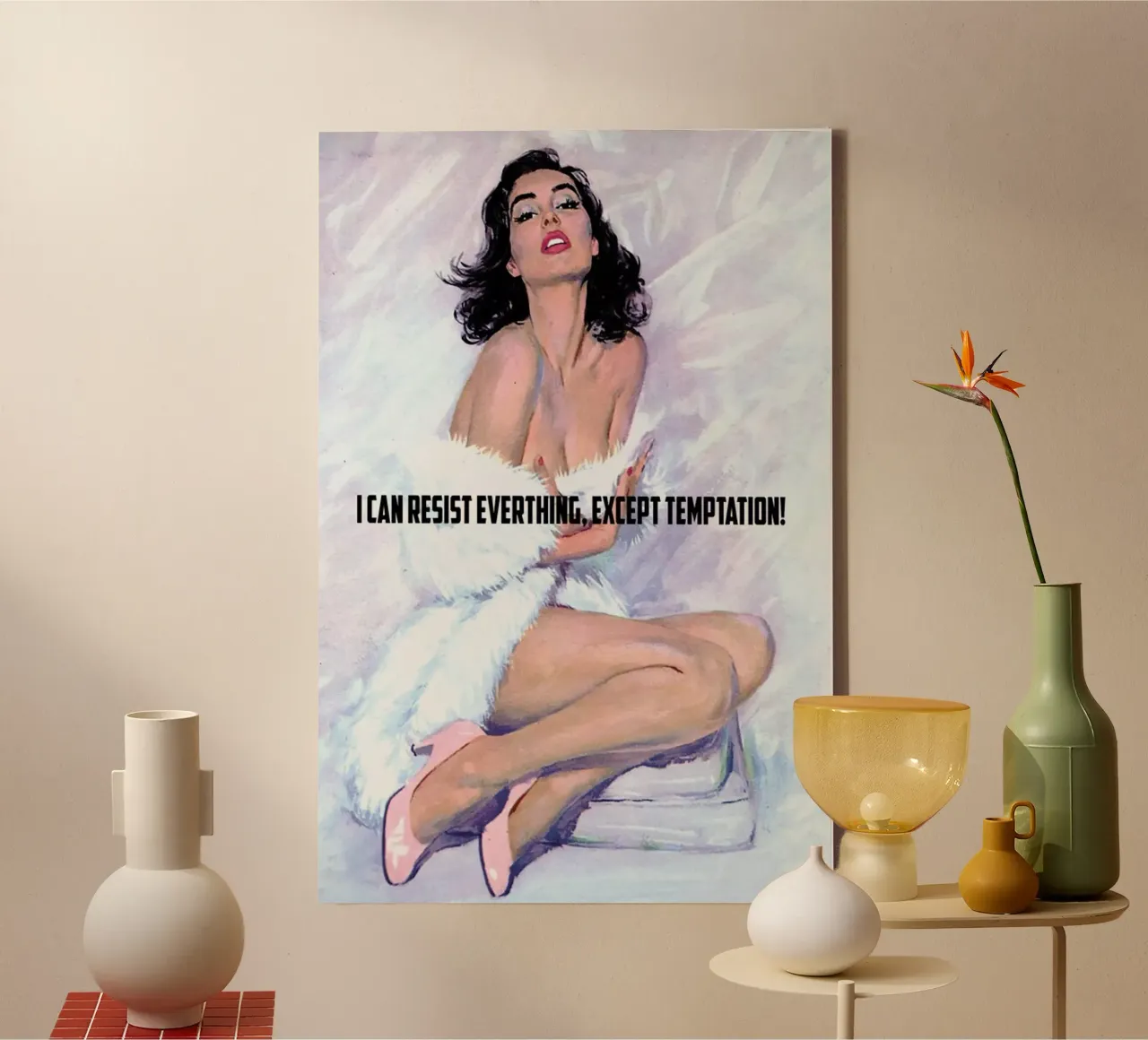 I Can Resist Everything tela con Cornice a cassetta da Gallery Print and Art Limited