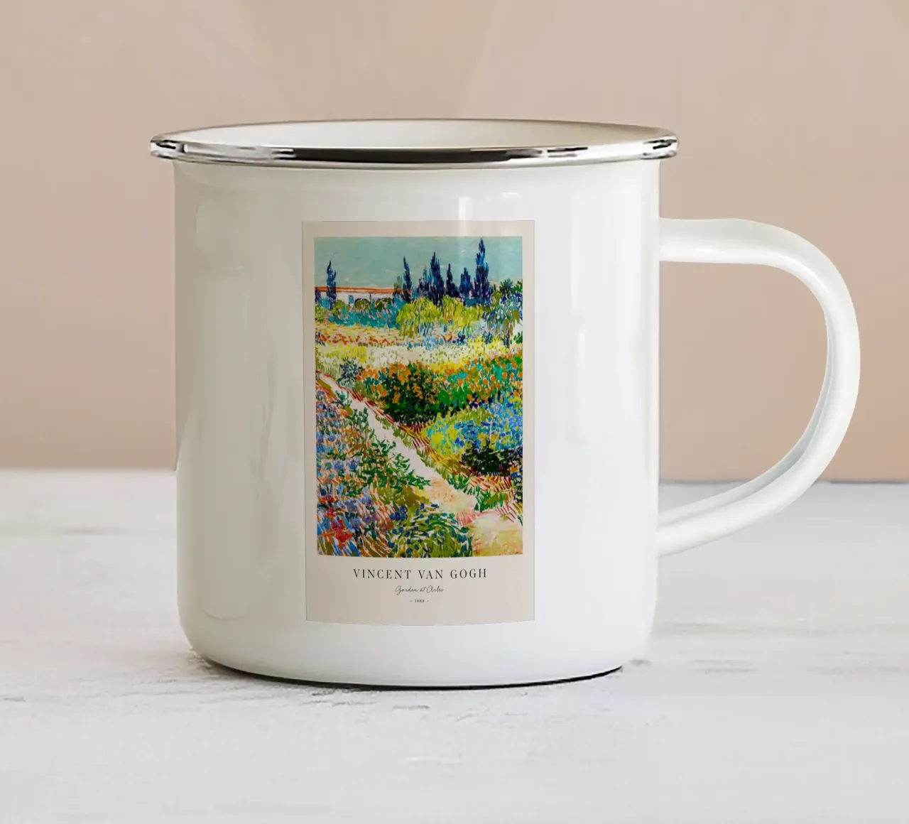 Van Gogh - Garden at Arles Print emaille mok van Sylviepaint