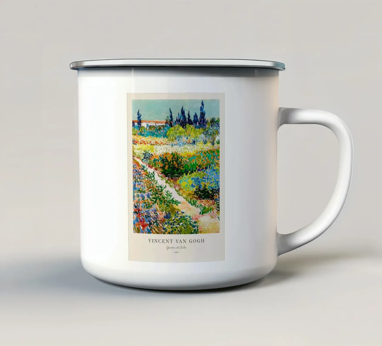 Van Gogh - Garden at Arles Print emaille mok van Sylviepaint