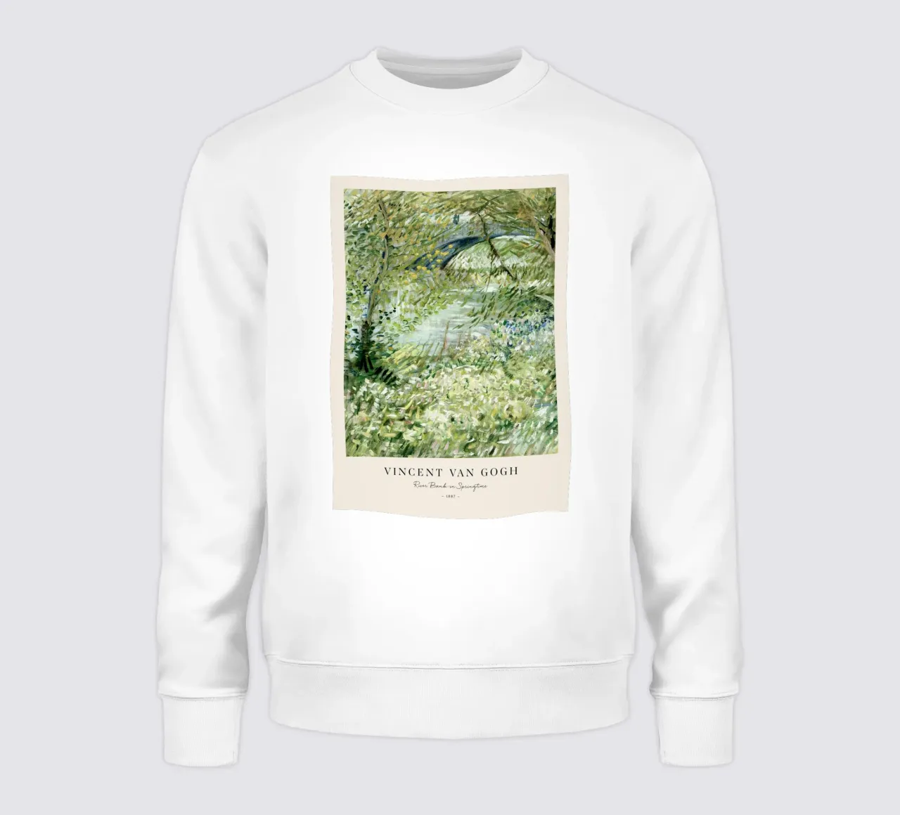 Van Gogh - River Bank in Springtime Print sweatshirt by Sylviepaint