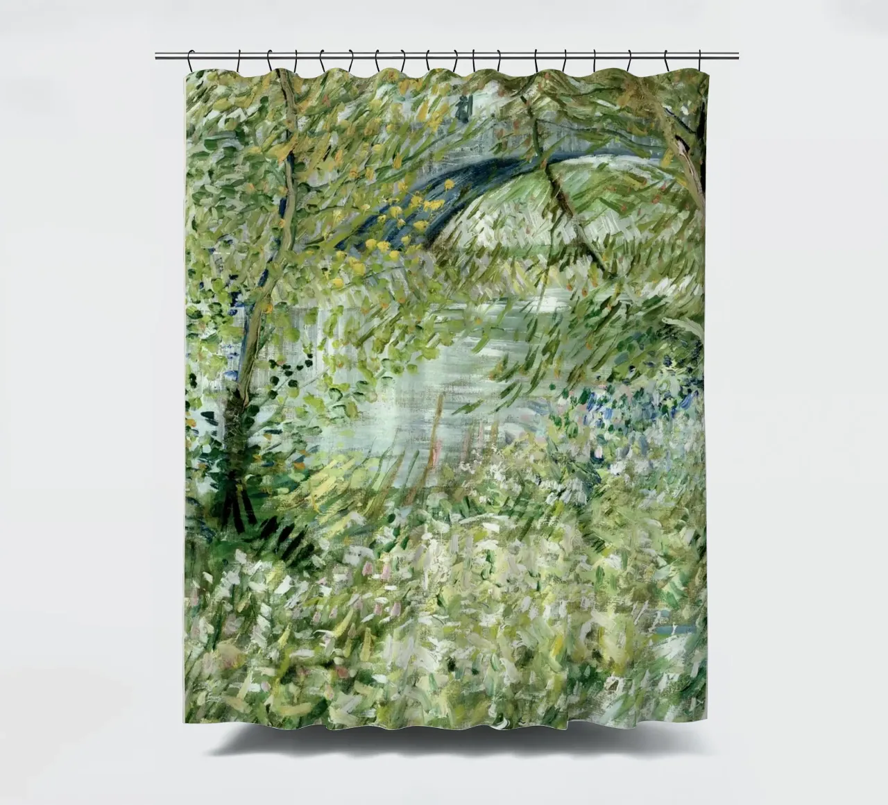 Van Gogh - Riva del fiume in primavera Stampa tenda da doccia da Sylviepaint