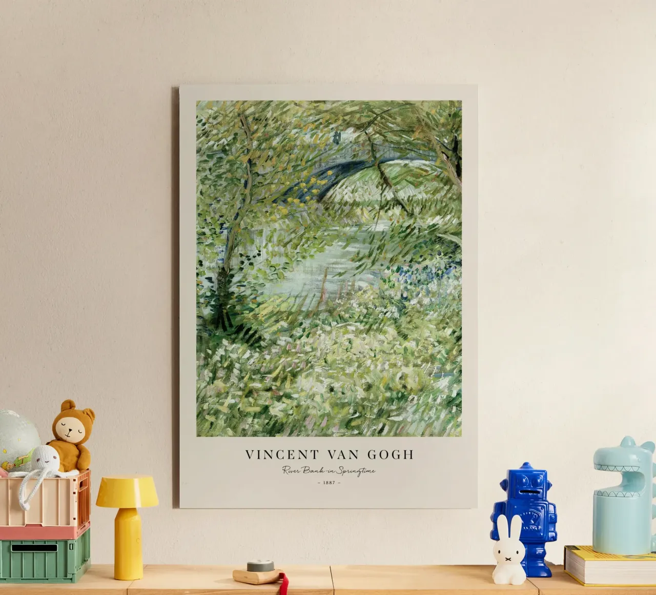Van Gogh - Riva del fiume in primavera Stampa alluminio dibond da Sylviepaint