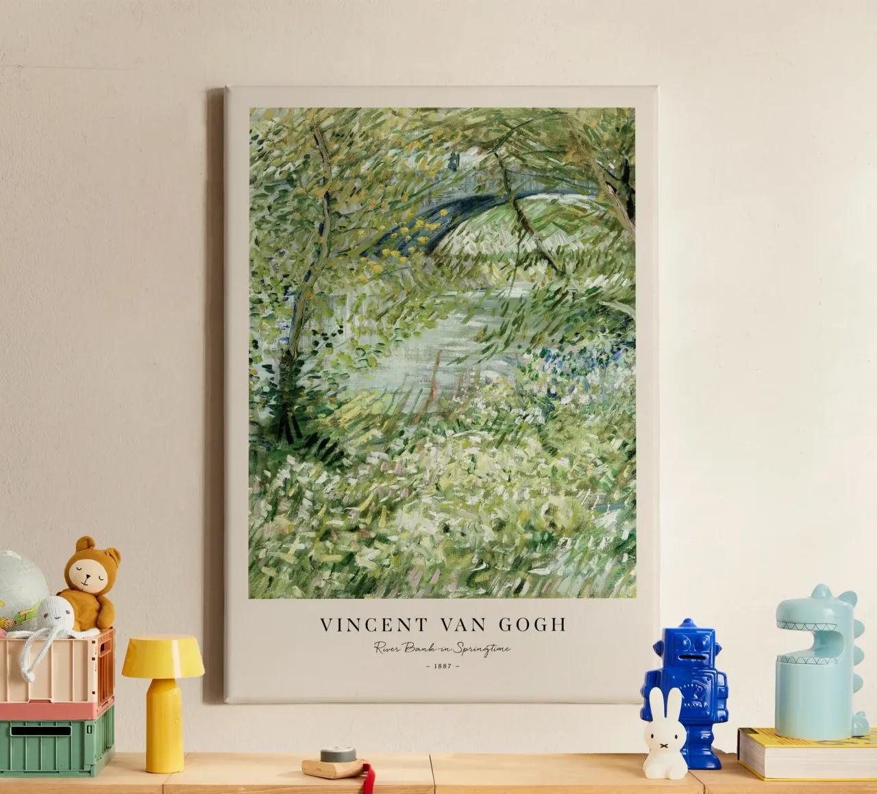 Van Gogh - River Bank in Springtime Print canvas by Sylviepaint