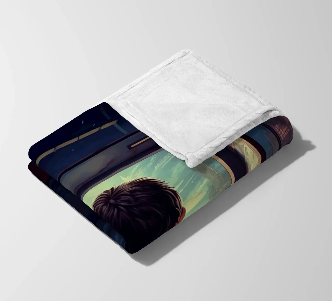 A Boy Playing Arcade Game Machine fleece blanket by Fleur de Lys