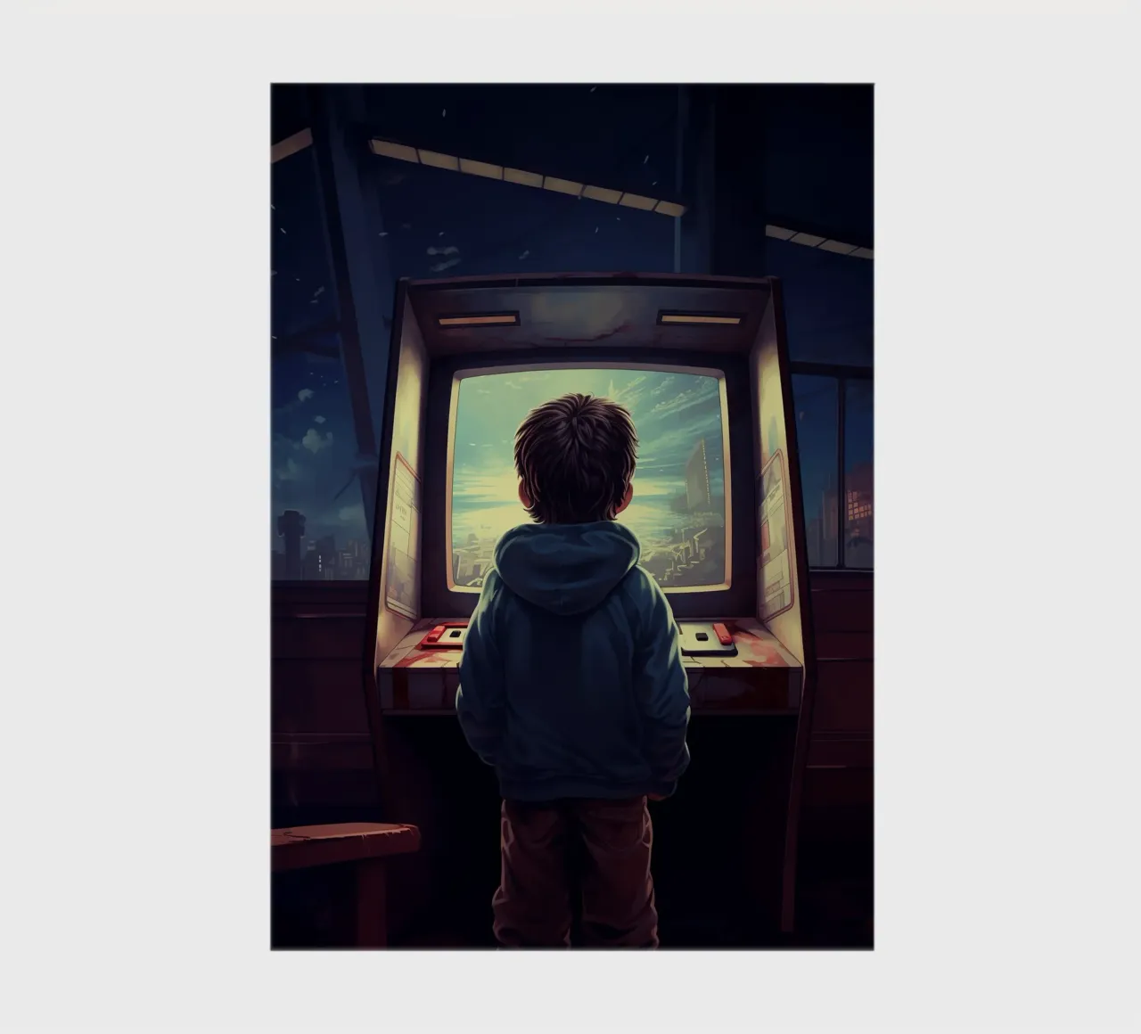 A Boy Playing Arcade Game Machine notebook by Fleur de Lys