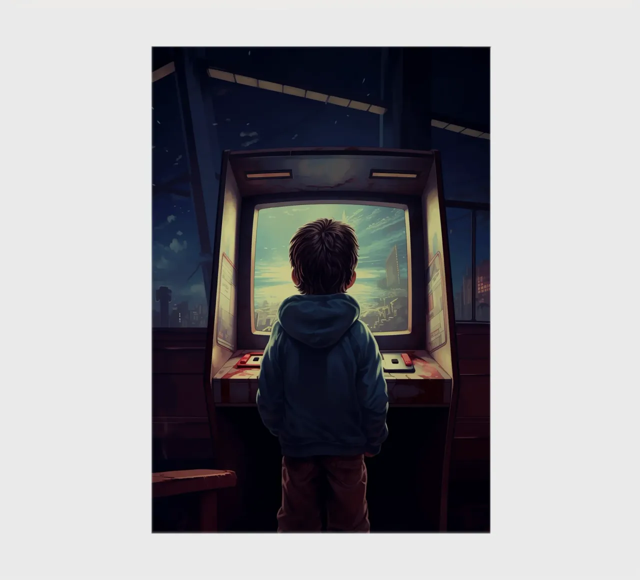 A Boy Playing Arcade Game Machine notebook by Fleur de Lys