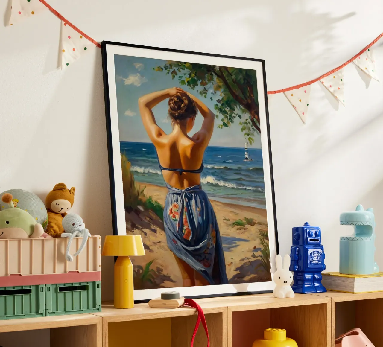 Fantasie d'estate poster con telaio in legno da Cute Art