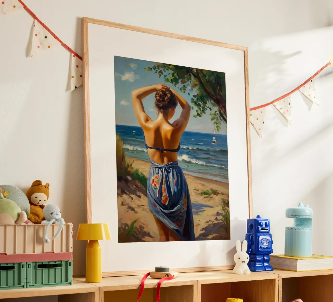 Fantasie d'estate poster con telaio in legno da Cute Art