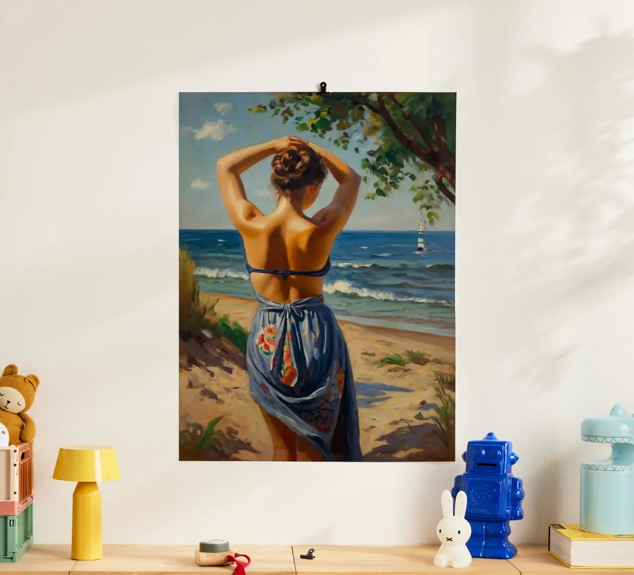 Fantasie d'estate poster con telaio in legno da Cute Art