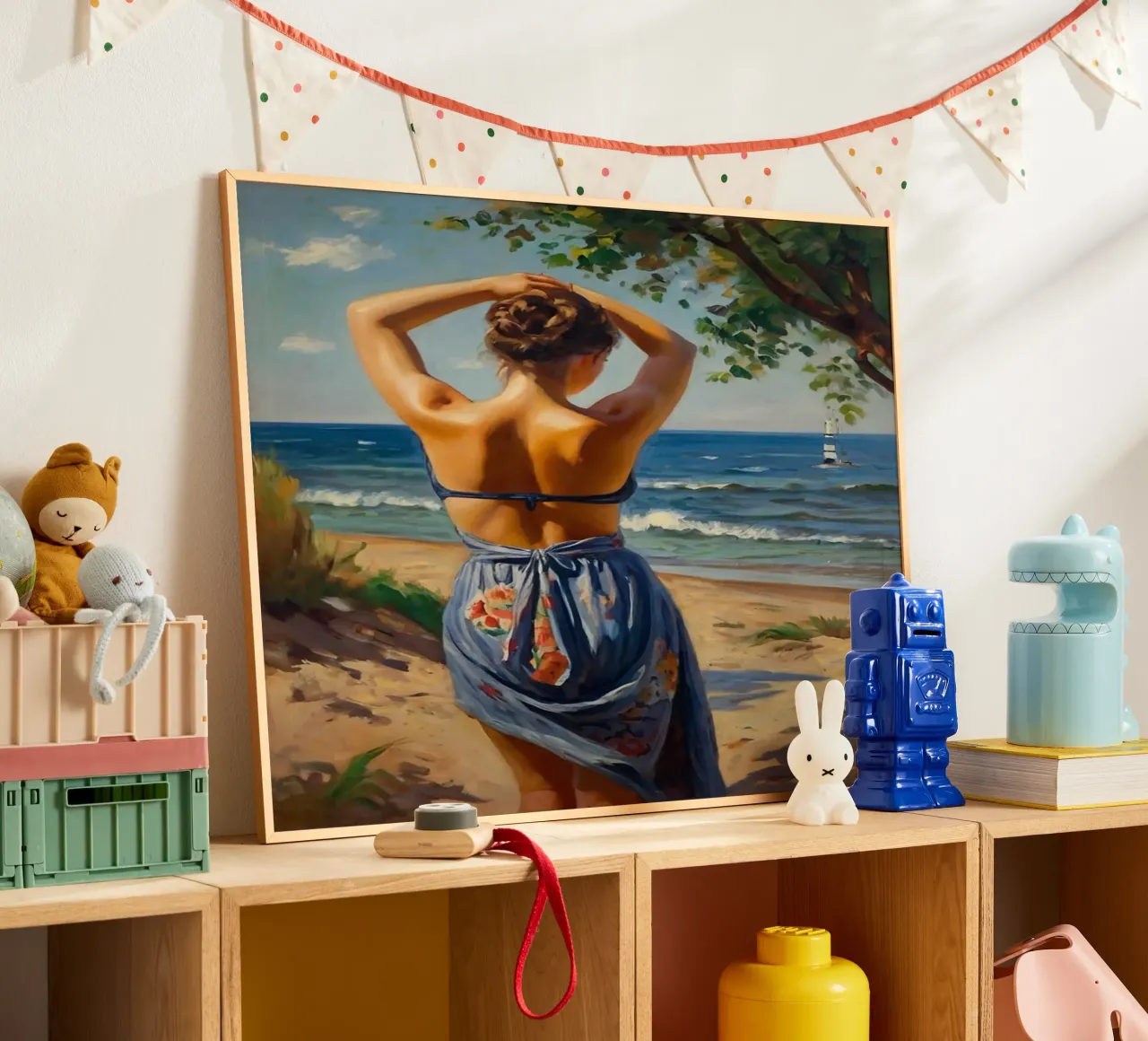 Fantasie d'estate poster con telaio in legno da Cute Art