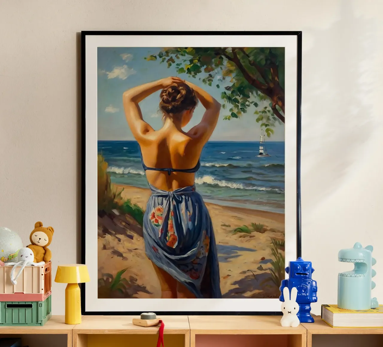 Fantasie d'estate poster con telaio in legno da Cute Art
