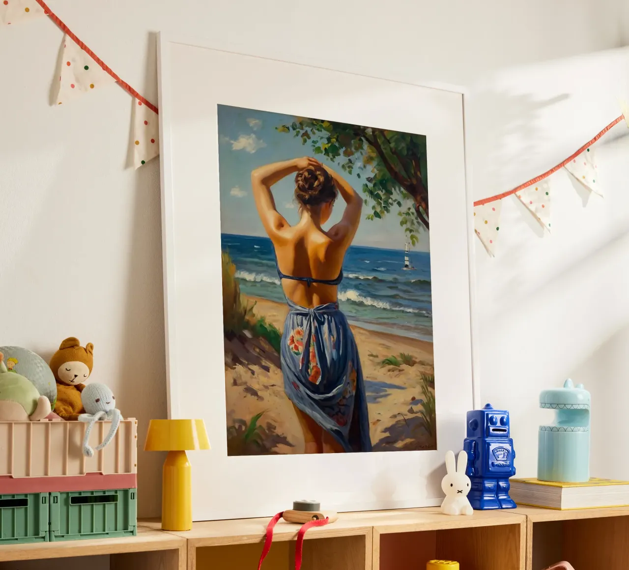 Fantasie d'estate poster con telaio in legno da Cute Art