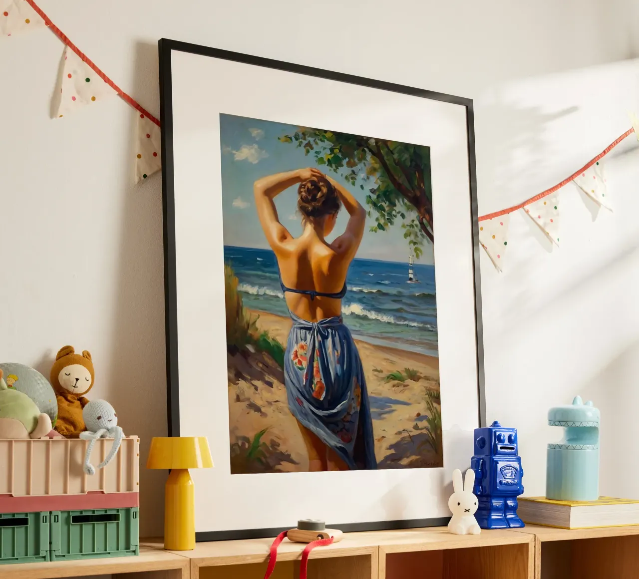 Fantasie d'estate poster con telaio in legno da Cute Art