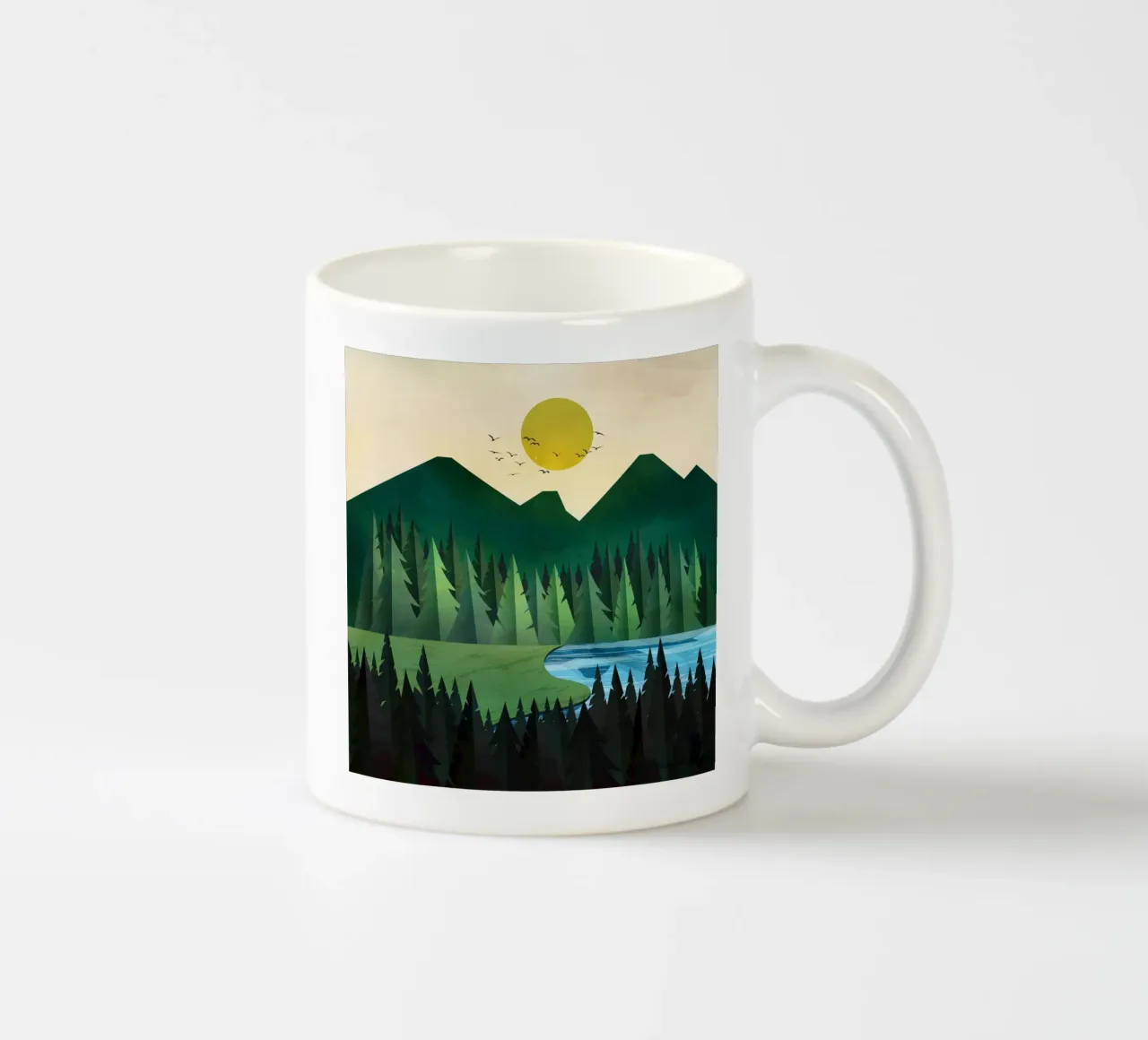 Sunny day near the clear forest lake tazza in ceramica da Flow Line
