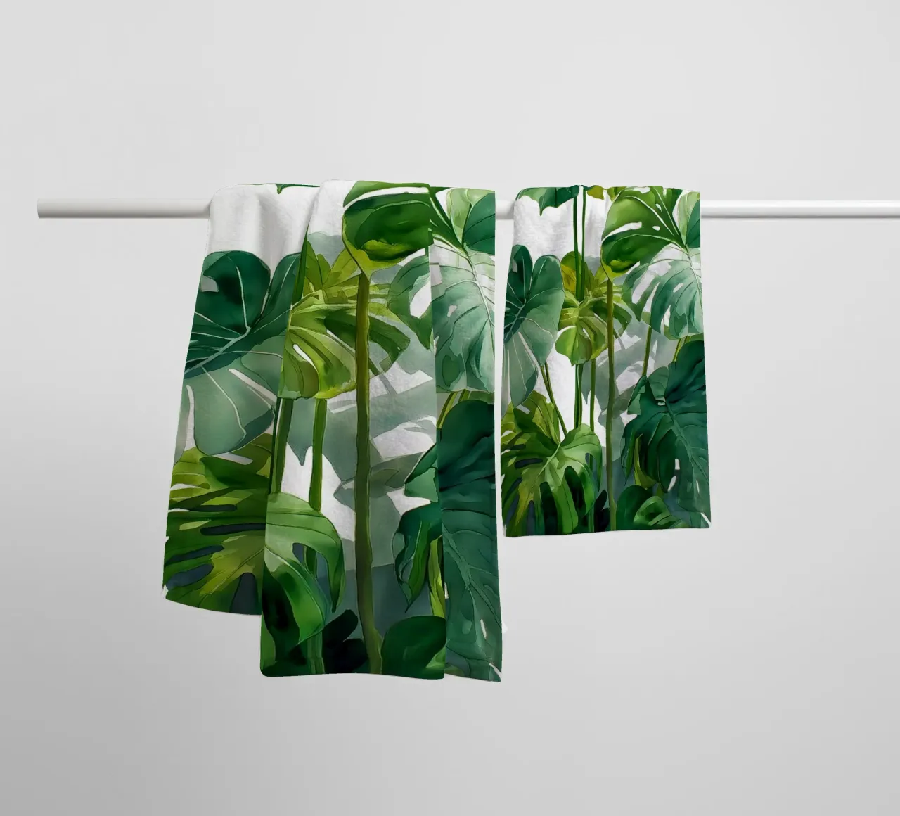 Monstera ad acquerello asciugamano da bagno da Studio Verde