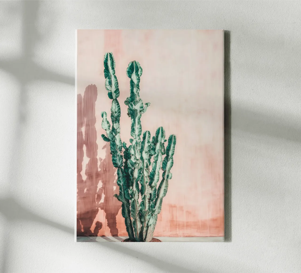 Tall Cactus Poster - Minimal Boho Plant Wall Art canvas by Vela Luna