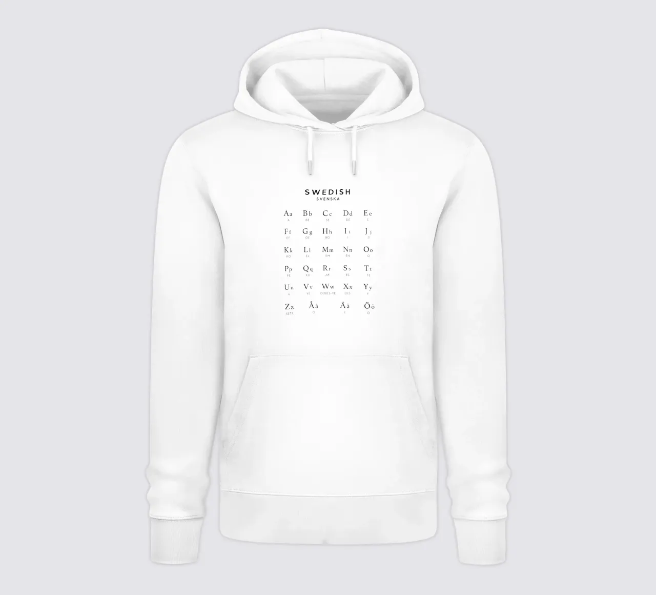 Swedish Alphabets felpa con cappuccio da Attaboy Dsgn