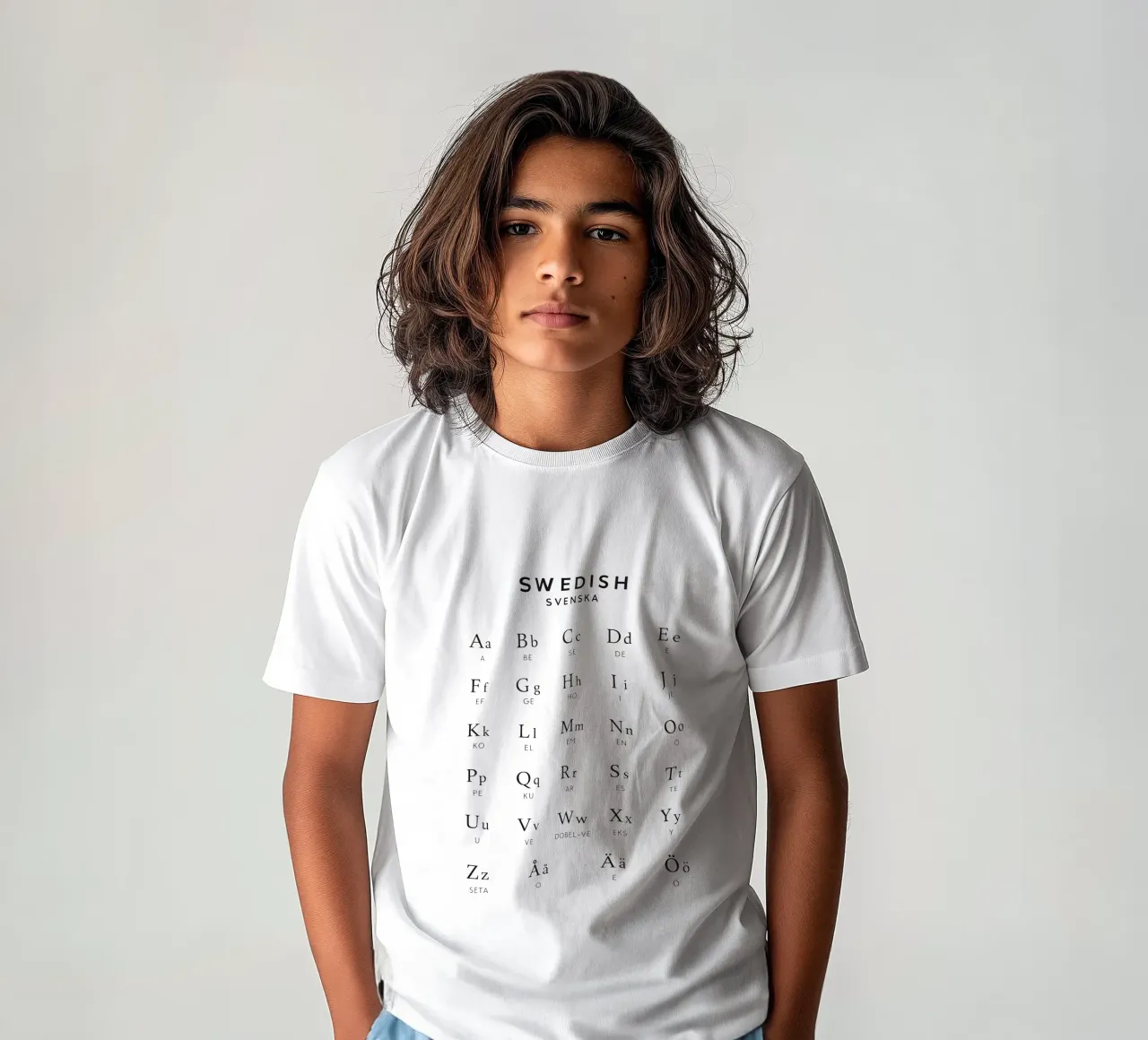 Swedish Alphabets kids t-shirt by Attaboy Dsgn