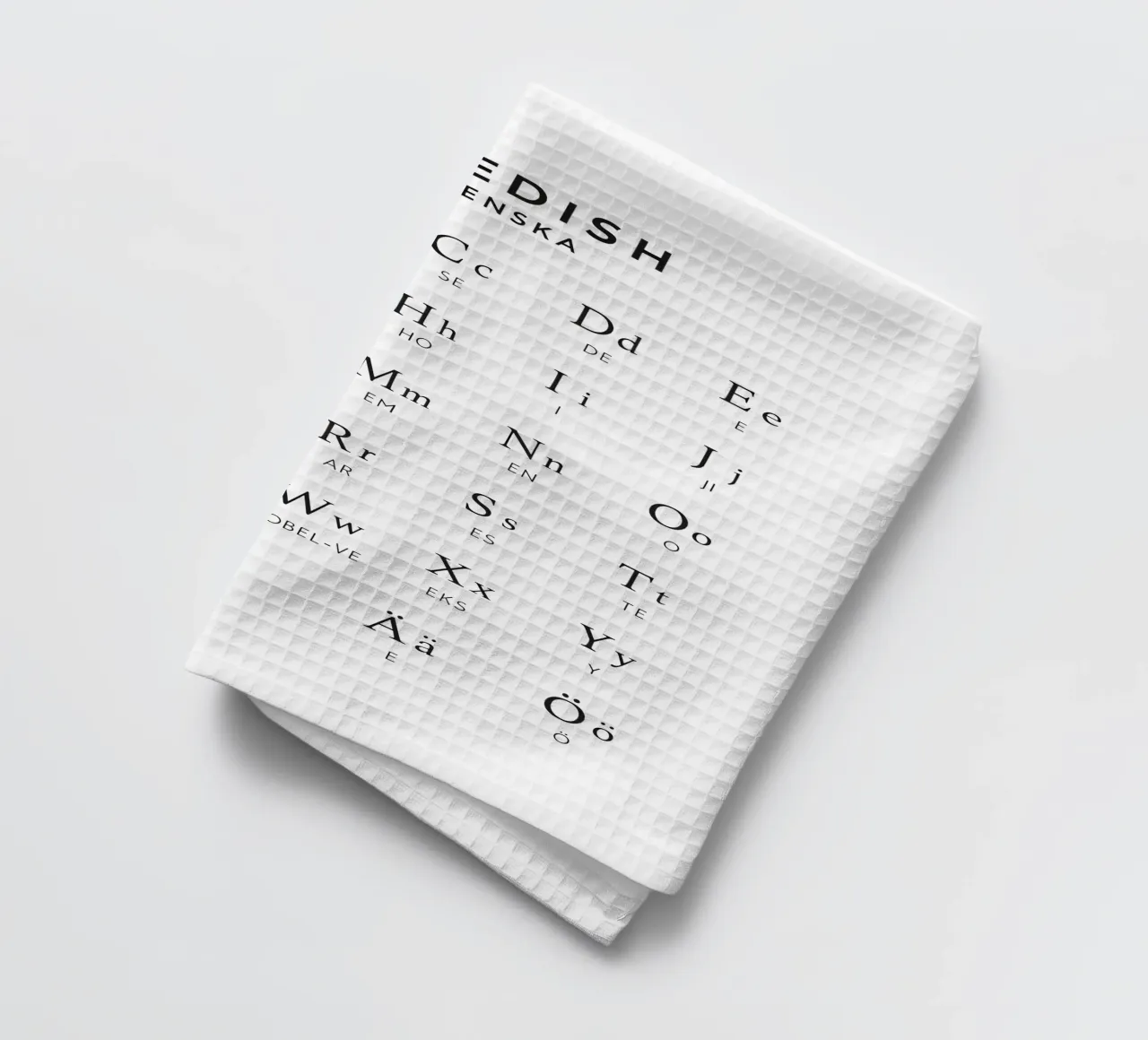 Swedish Alphabets canovaccio da cucina da Attaboy Dsgn