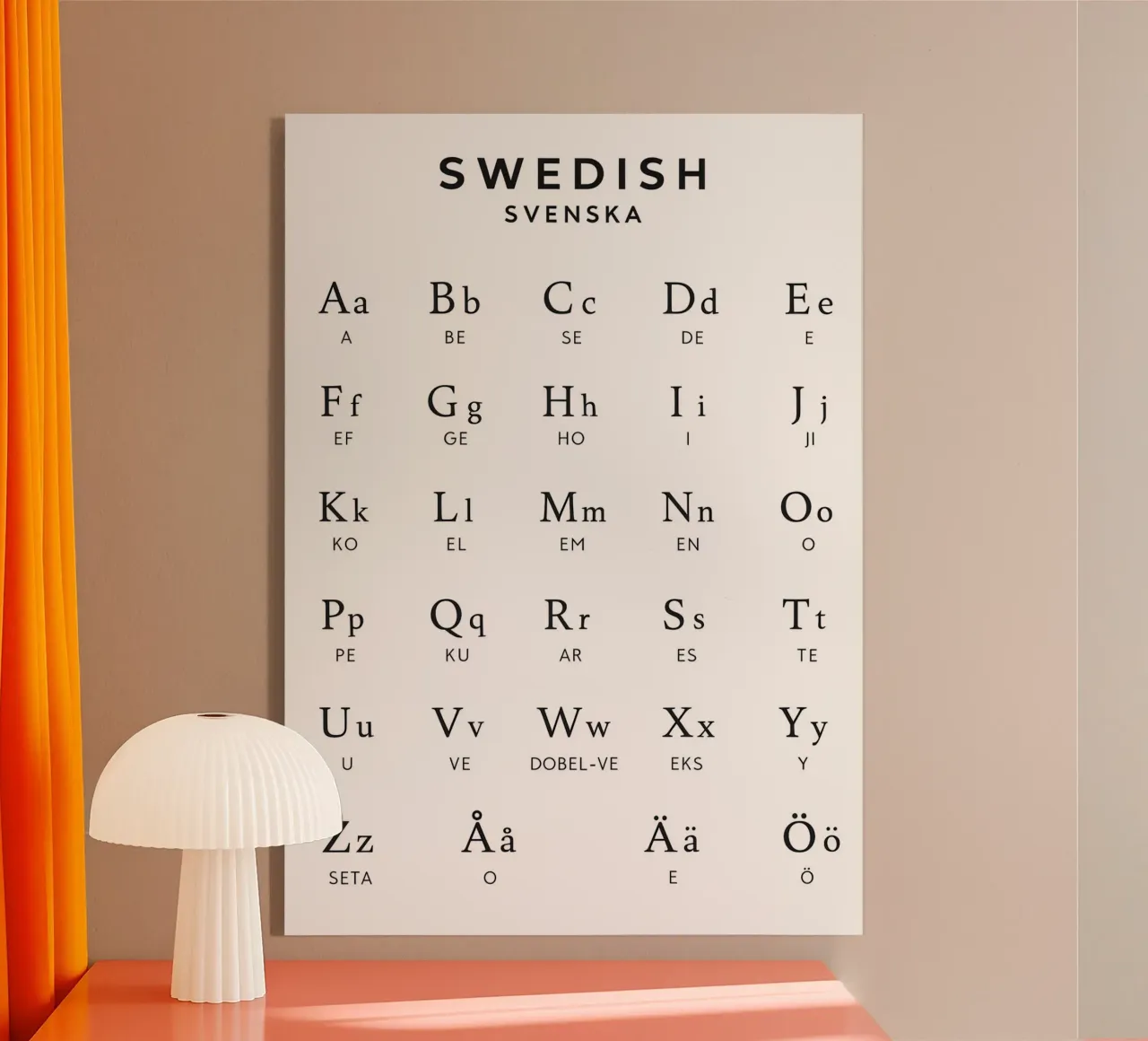 Swedish Alphabets plexiglass da Attaboy Dsgn