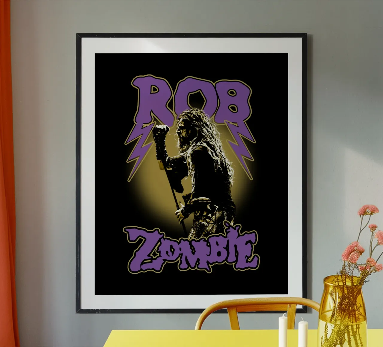 Stile vintage di Rob Zombie poster con telaio in alluminio da https://www.juniqe.com/uk/shop/Henndraws