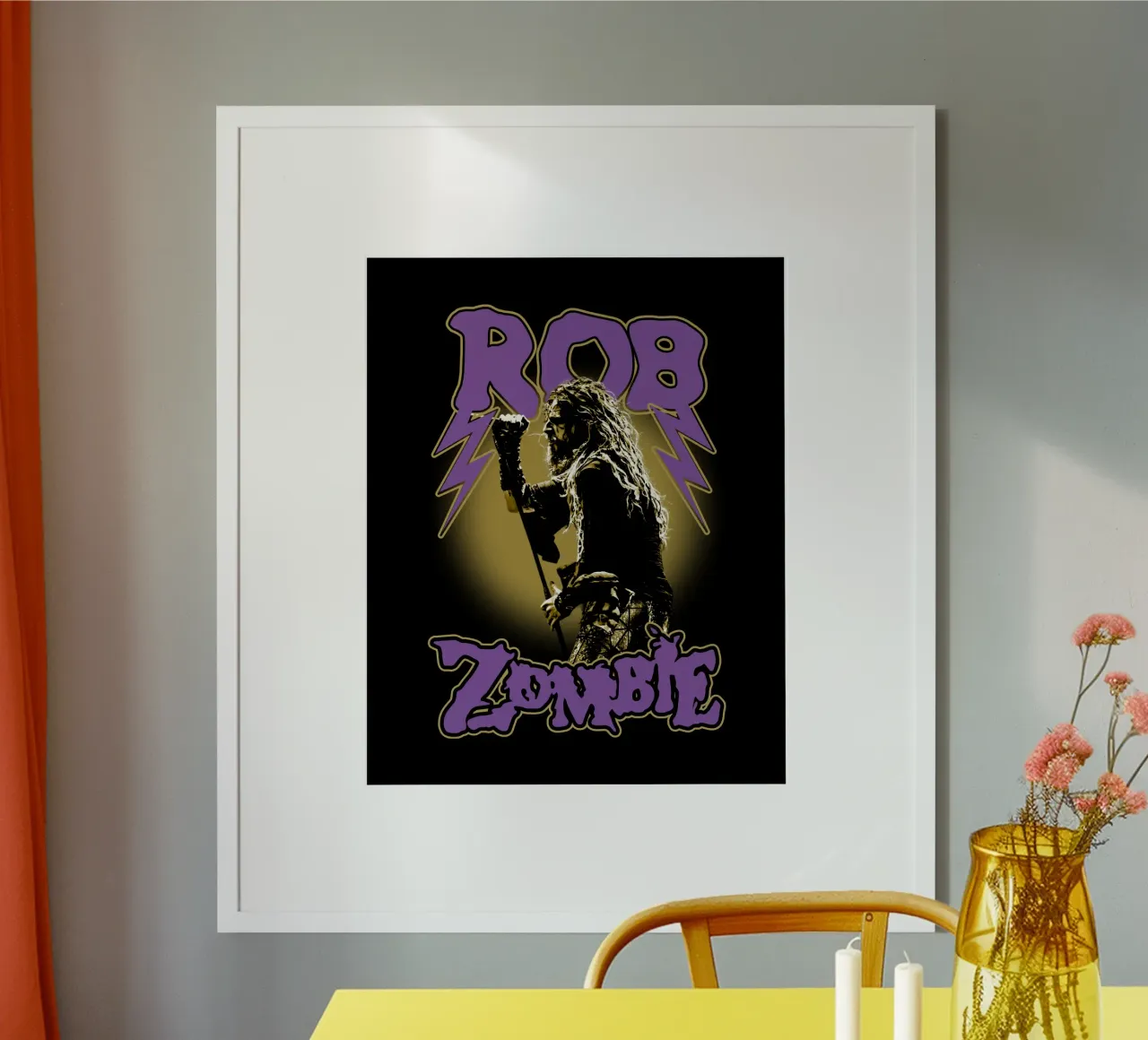 Stile vintage di Rob Zombie poster con telaio in alluminio da https://www.juniqe.com/uk/shop/Henndraws