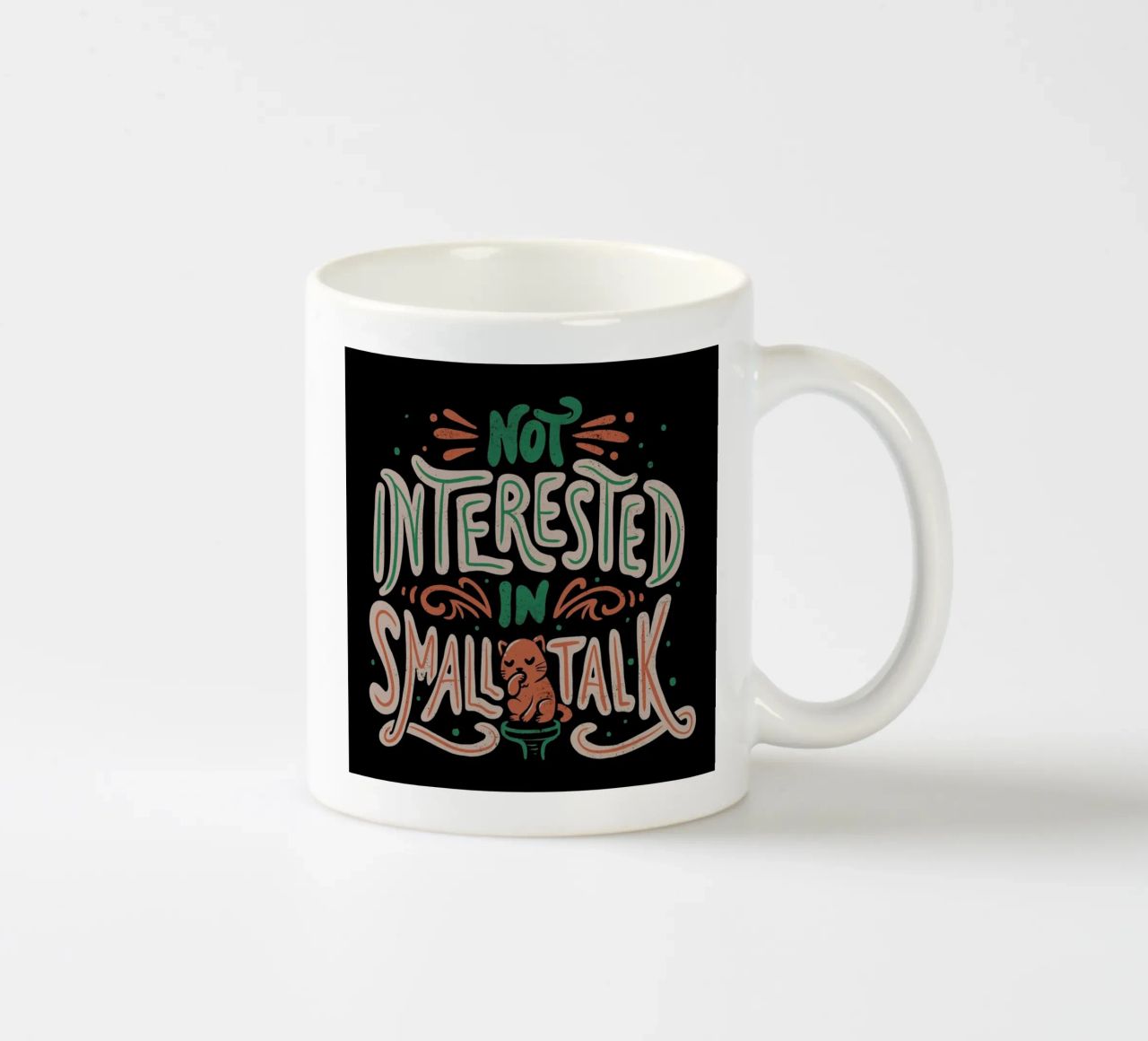 Not Interested In Small Talk tazza in ceramica da Tobe Fonseca