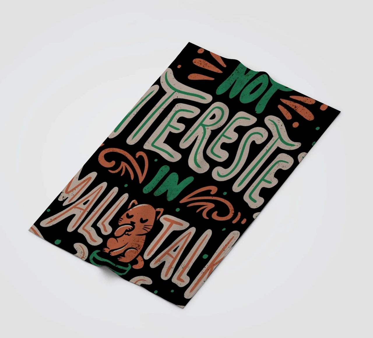Not Interested In Small Talk coperta in pile da Tobe Fonseca