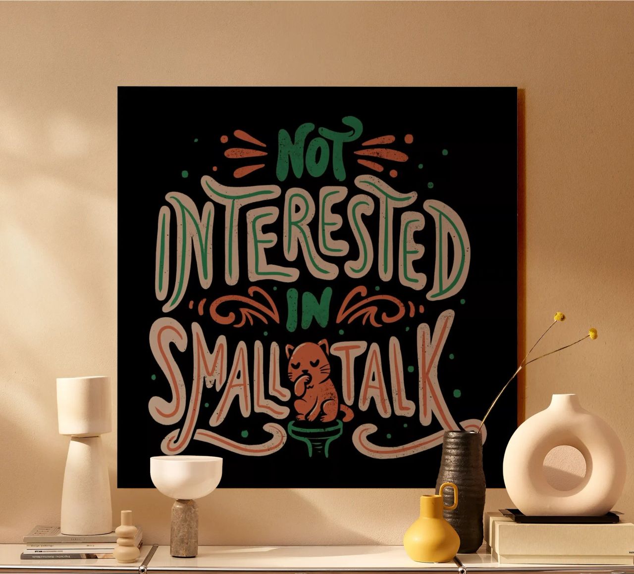 Not Interested In Small Talk plexiglass da Tobe Fonseca
