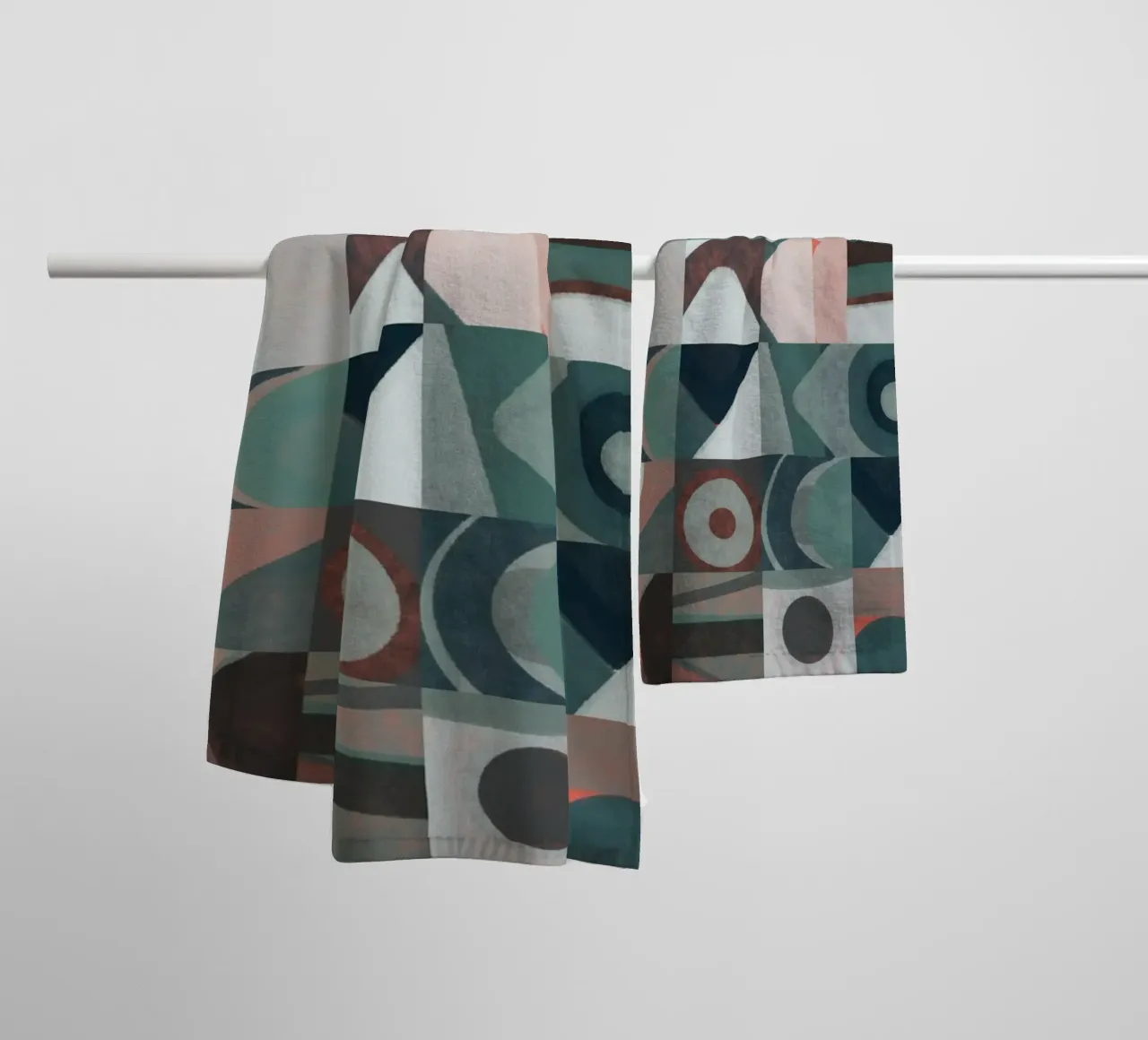 Disegno geometrico a piastrelle 02 asciugamano da bagno da Little Dean