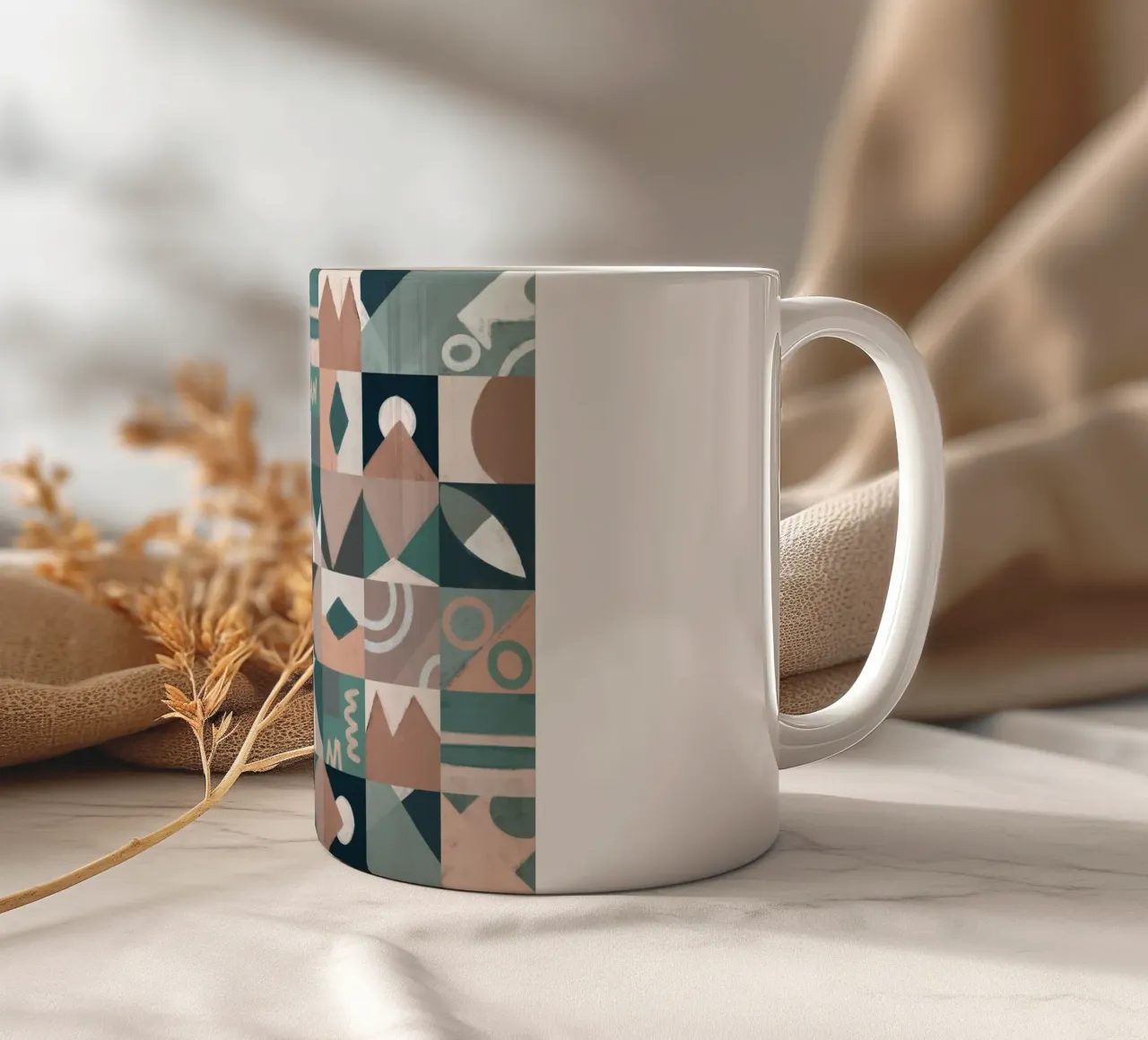 Design geometrico a piastrelle tazza in ceramica da Little Dean