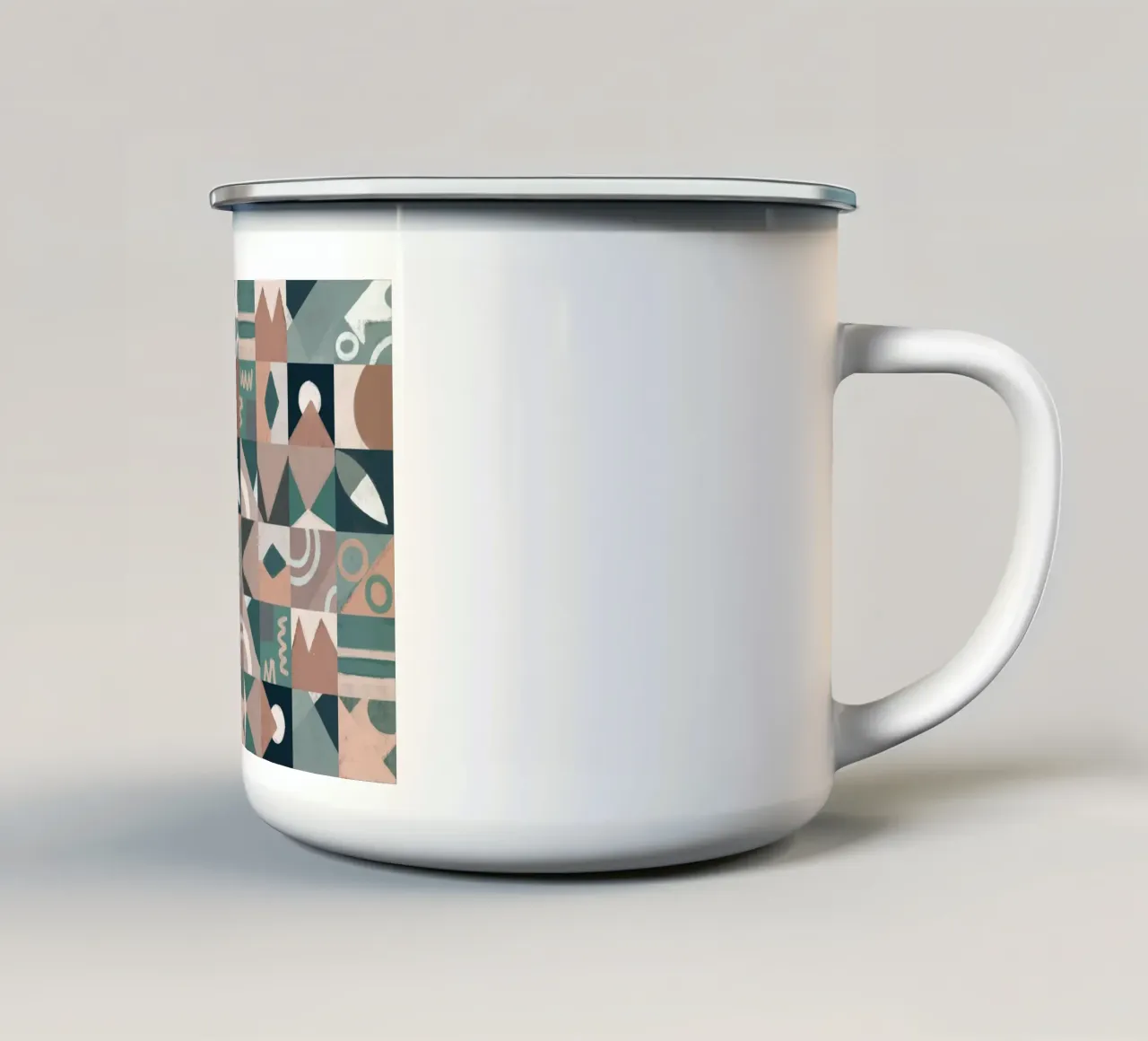 Design geometrico a piastrelle tazza in smalto da Little Dean