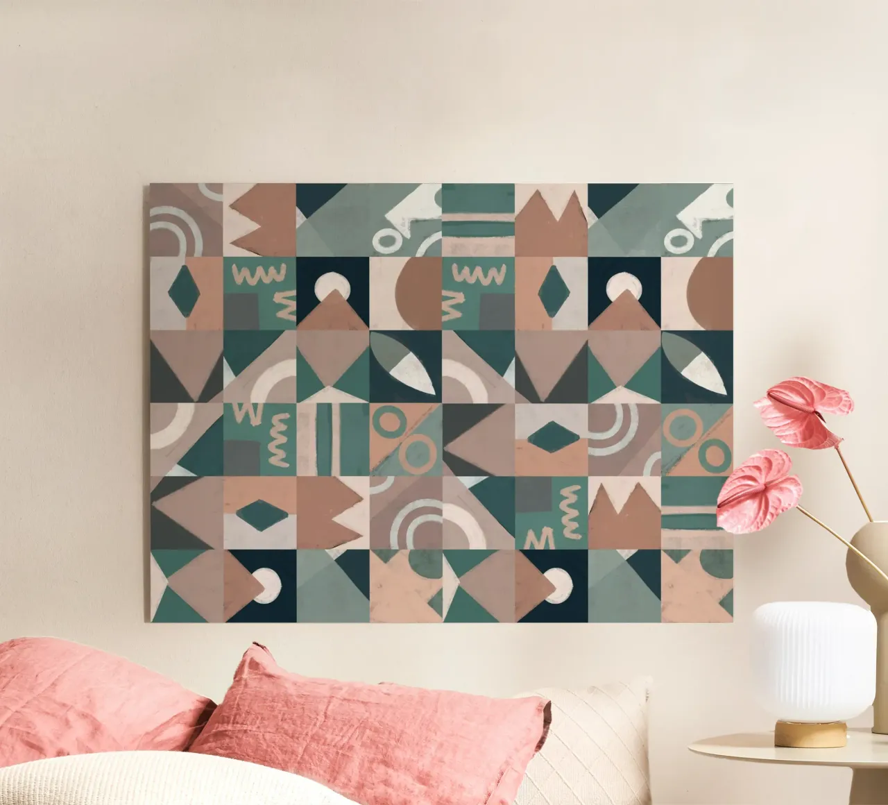 Design geometrico a piastrelle plexiglass da Little Dean