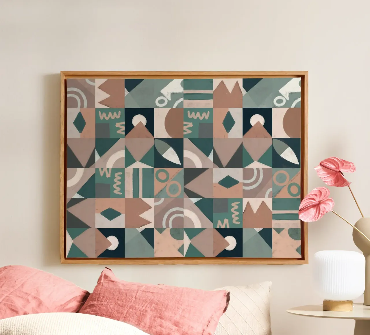 Design geometrico a piastrelle tela da Little Dean