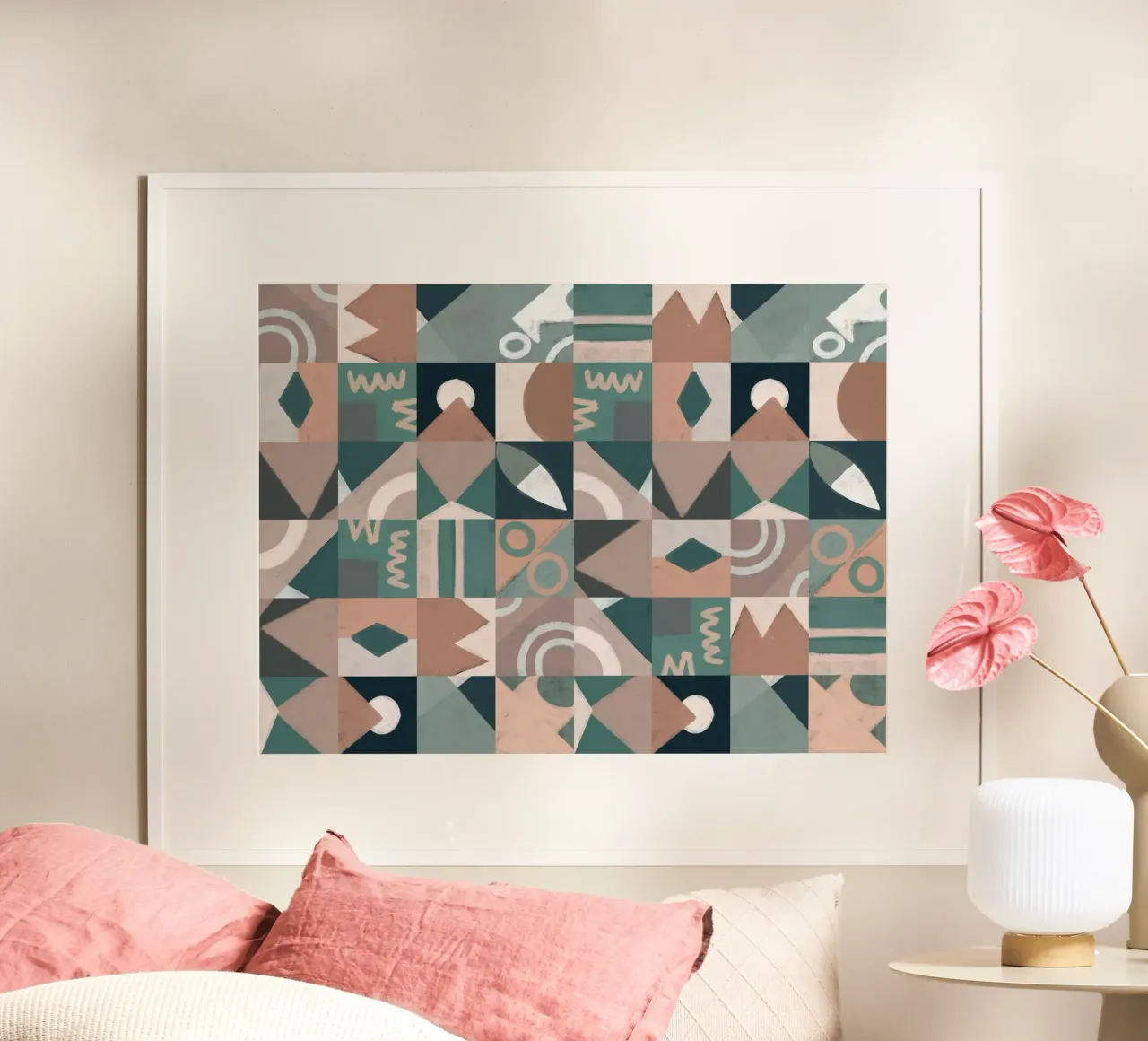 Design geometrico a piastrelle carta hahnemühle da Little Dean