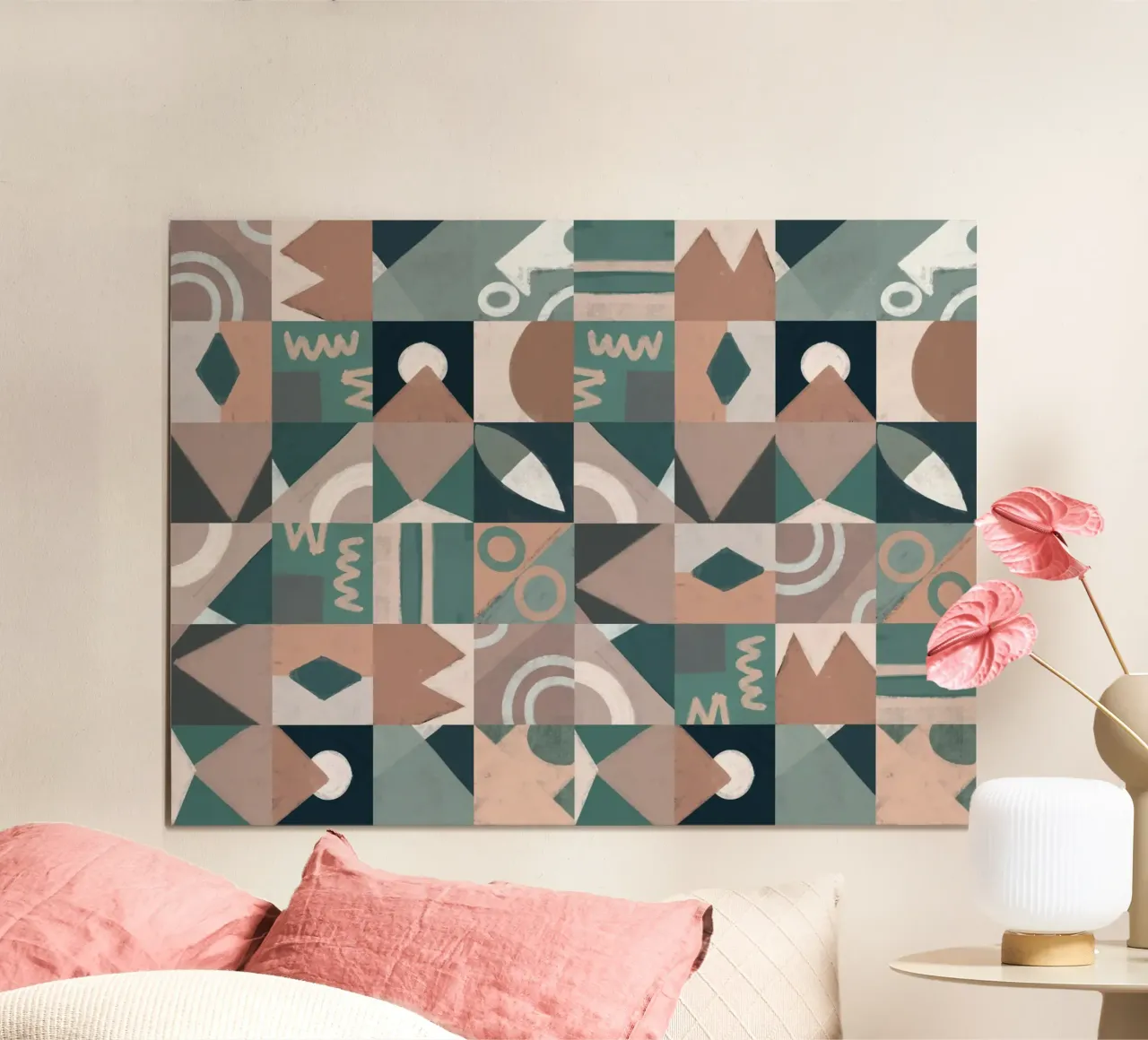 Design geometrico a piastrelle carta hahnemühle da Little Dean