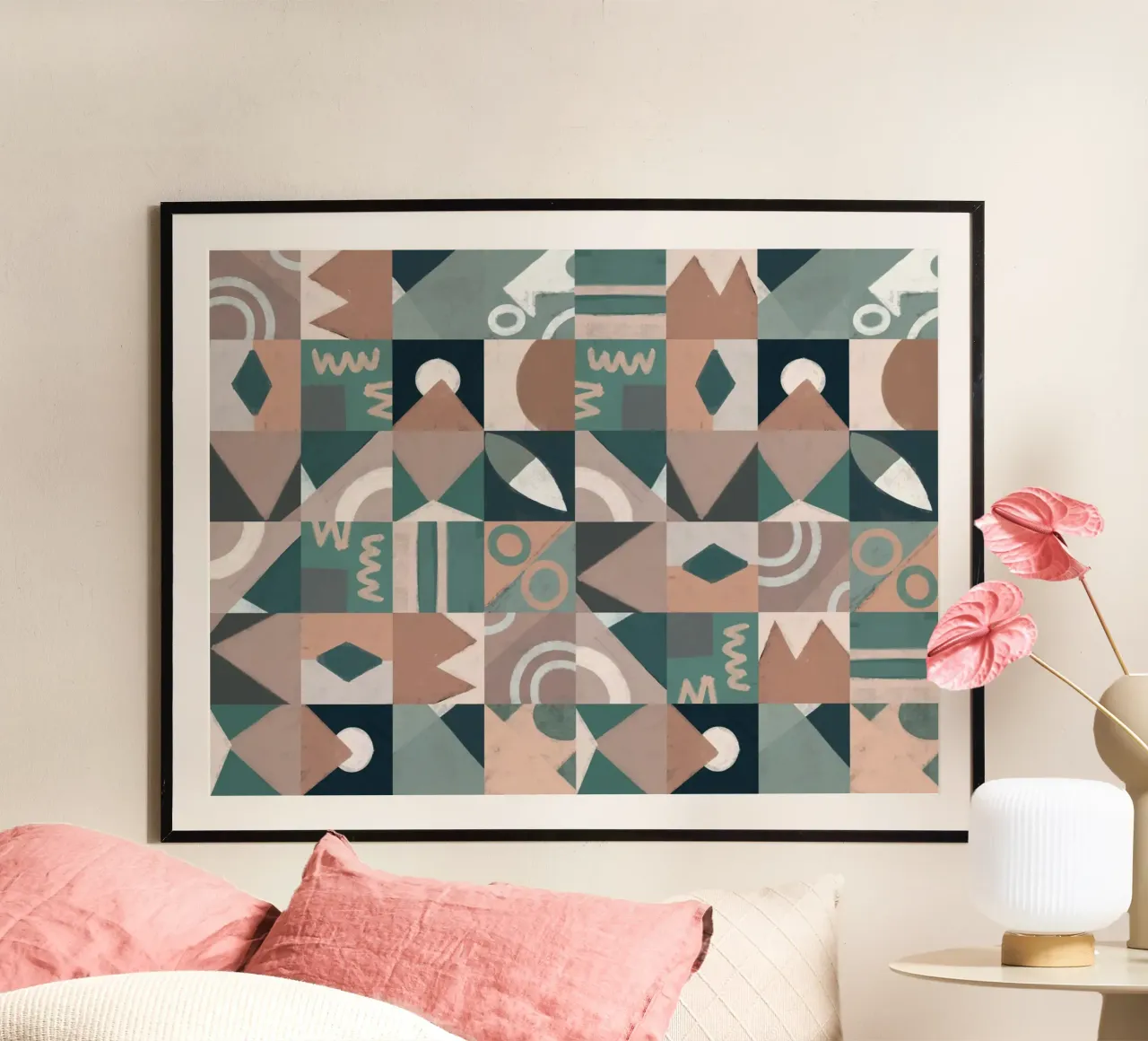 Design geometrico a piastrelle carta hahnemühle da Little Dean