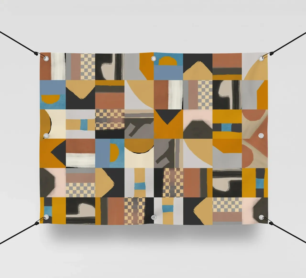 Disegno geometrico a piastrelle 03 telo in pvc da Little Dean