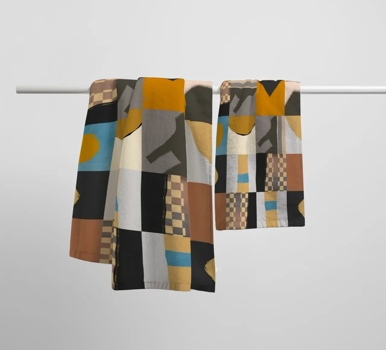Tiled geometric design 03 towel by Little Dean