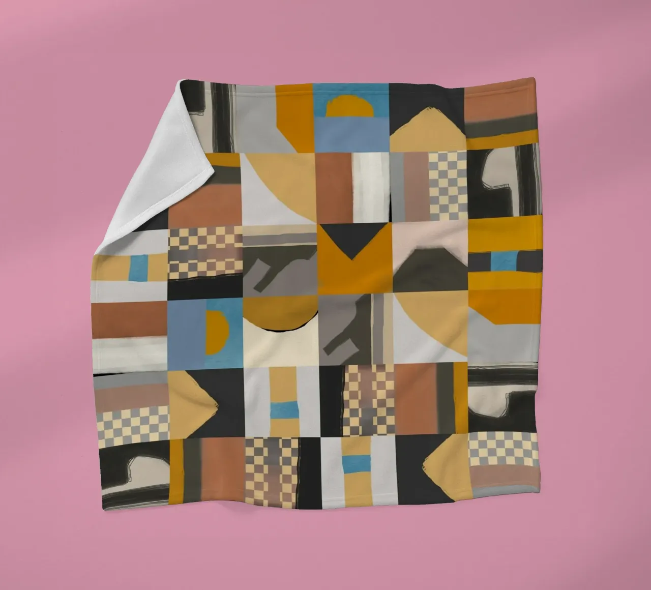 Disegno geometrico a piastrelle 03 coperta in pile da Little Dean