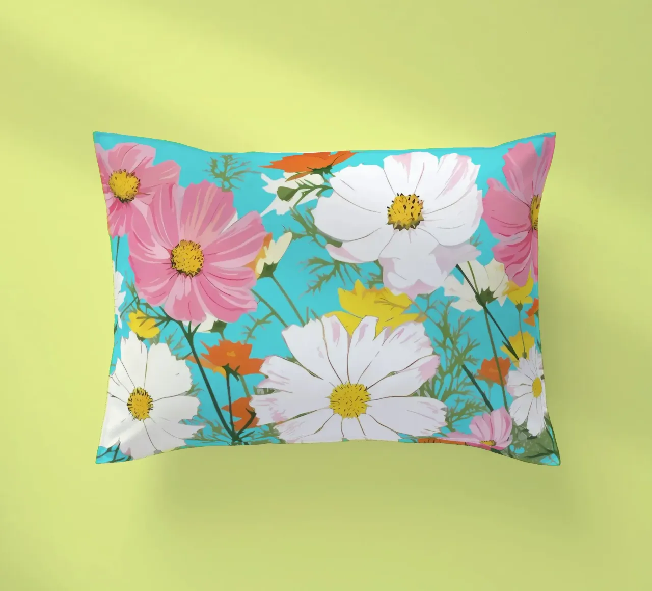 cheerful and spring flowers decorative cushion by planetaB