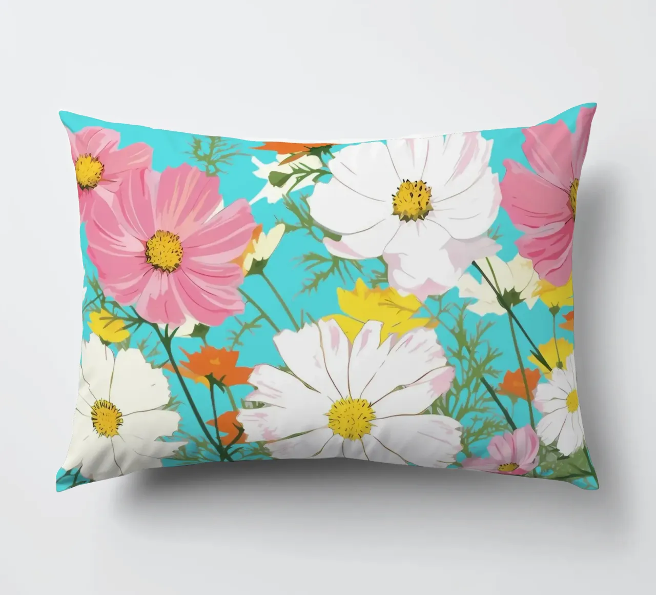 cheerful and spring flowers decorative cushion by planetaB