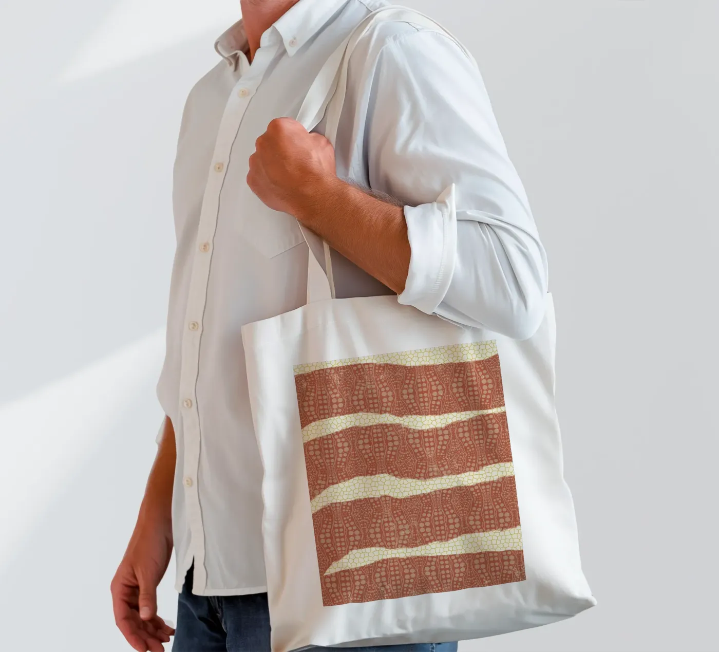 Patterned paper tote bag by Little Dean