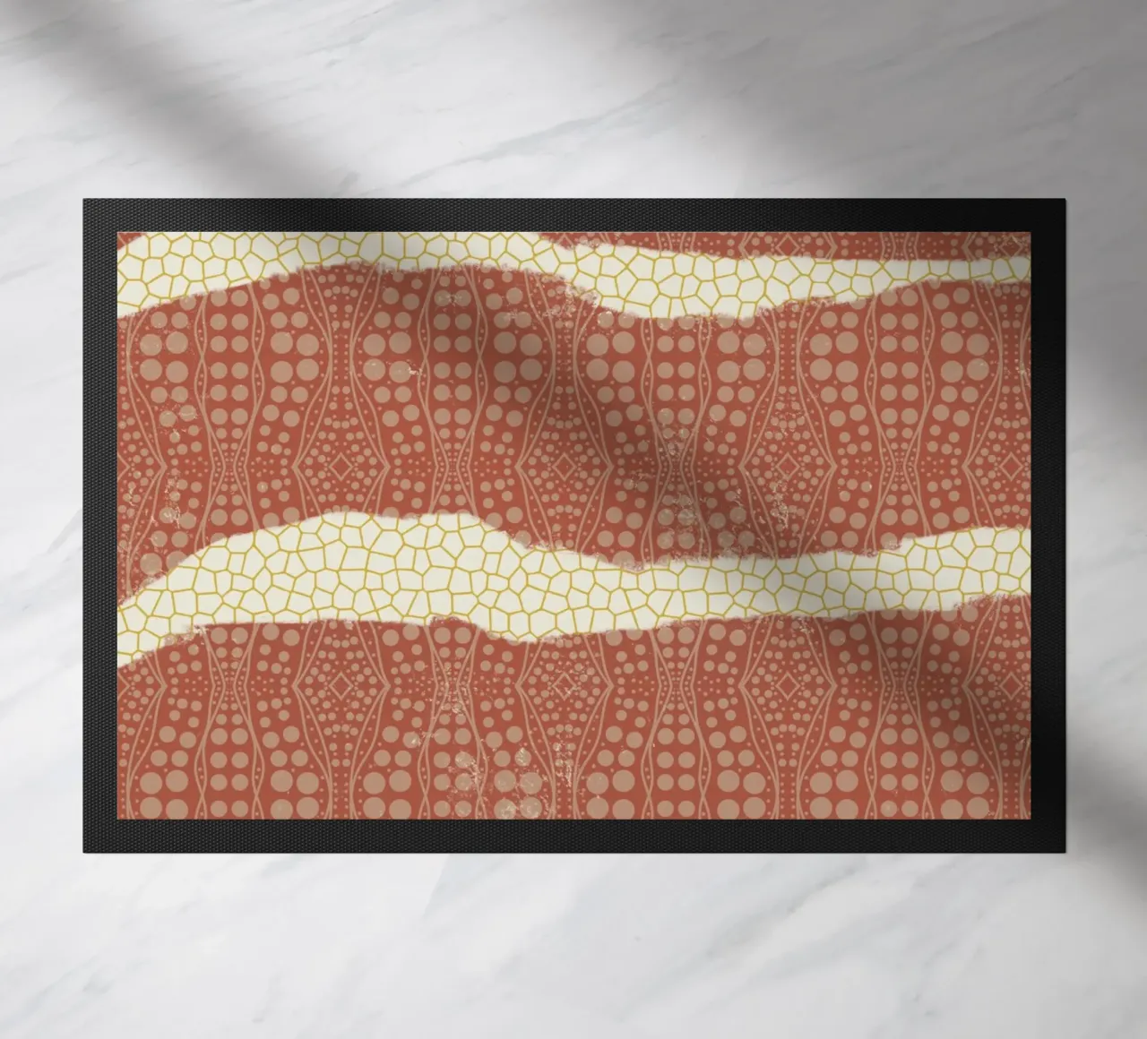 Patterned paper doormat by Little Dean