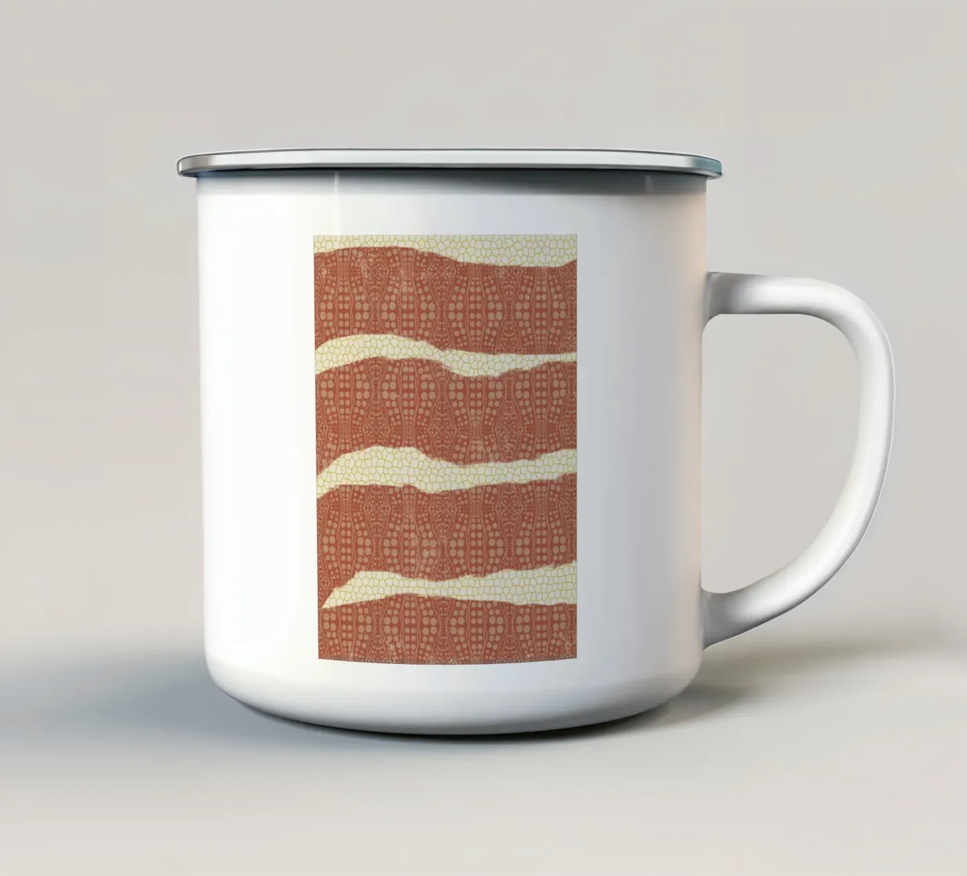 Patterned paper enamel mug by Little Dean